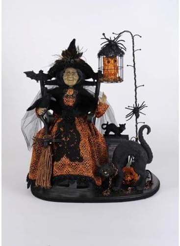 Karen Didion Lighted Spooky Story Teller Witch Figurine Polyresin image 2