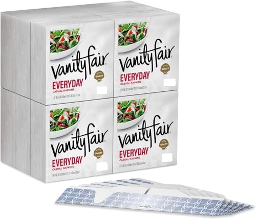 Vanity Fair Everyday Dinner Napkins, 2-Ply White – 300 Napkins Per Pack, Soft & Strong For Daily Meals
