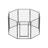 Seeye Heavy-Duty Metal Playpen for Pets, Durable and Secure Exercise Pen for Indoor and Outdoor Use, Adjustable Design