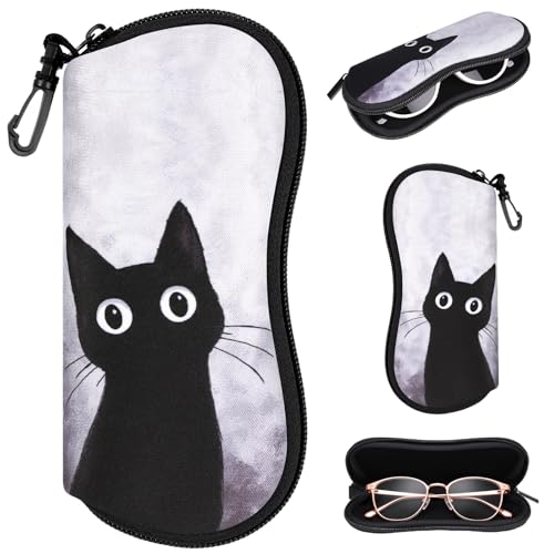 Image of Sunglasses Case with Belt Clip, Ultra Light Neoprene Zipper Soft Padded Glasses Case for Women Men