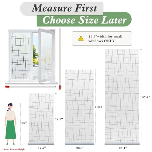 Image of WOO Home Frosted Glass Window Film & Stickers (12 X 72 Inchs) Privacy Window Cover for Home & Office - Easy Apply, UV Protection, Removable Decorative Film (Design Film 2 1 X 6 SQFT)
