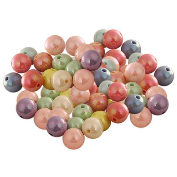 SNAPPSY 3xColorful Round Acrylic Loose Beads for Jewelry Making Craft 92 Pieces 10mm-picture-44