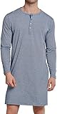 Schiesser Herren Nachthemd lang Pyjamaoberteil, dunkelblau, 50
