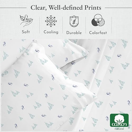 image for California Design Den Lodge Sheets Twin Size Printed Set - 400 Thread 