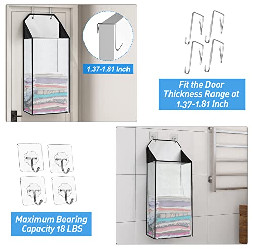 Maxgear MAXGEAR-HANGING HAMPER-BLACK-2 PACK Hanging Laundry Hamper, Over The Door Hamper With 2 Kinds Of Hooks For Dirty Clothes Organizer, Mesh Wall Hanging Laundry Basket thumb #5