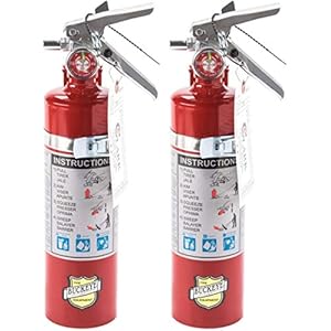 2 Pack Buckeye 13315 ABC Multipurpose Dry Chemical Hand Held Fire Extinguisher with Aluminum Valve and Vehicle Bracket, 2.5 lbs Agent Capacity