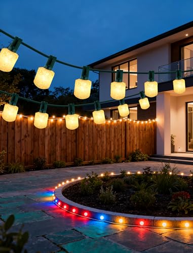 Adirxon Outdoor String Lights, 25FT T40 Retro LED Christmas Lights,