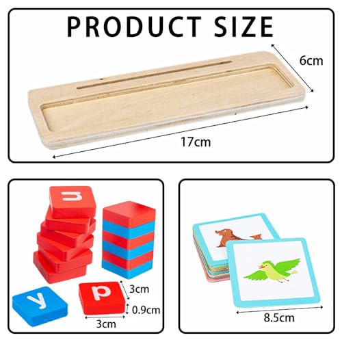 SoeUyd Scrabble, Scrabble Junior, Scrabble Reisespiel, Geeignet für 2/3/4/5/6/7/8 Jahre Alt, Buchstabieren Wörter Kinder Puzzle Starter Spielzeug, Pädagogische Starter Wort Spielzeug Geschenke