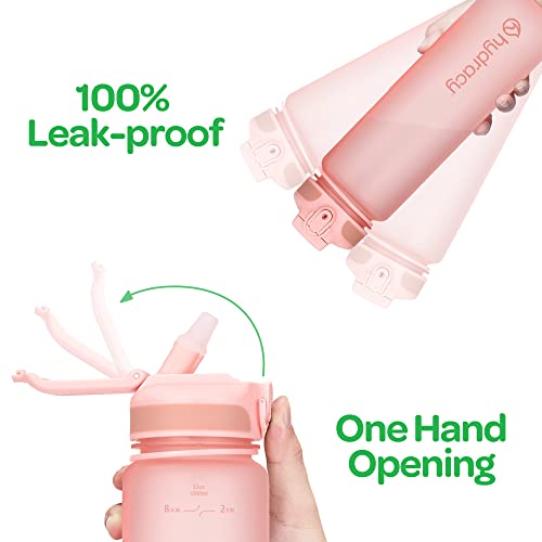 Hydracy Water Bottle With Times To Drink & Straw - Large 32 Oz Bpa Free Motivational Water Bottle & No Sweat Sleeve -Leak Proof Gym Bottle With Time Marker - Ideal Gift For Fitness, Sports & Outdoors #TOP2