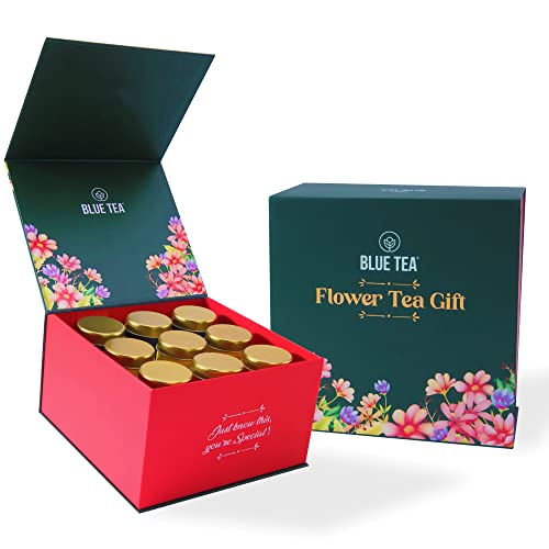 BLUE TEA Assorted Flower Tea Gift Set 9 Flavor Flower Tea Luxury