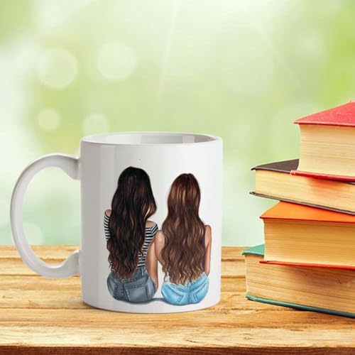 Image of Funny Bestie with Friendship Quotes Printed 325 ml Ceramic Coffee Mug /Tea Cup Gift for Girls, Best Friends, Sister Mom, Wife, Girlfriend 325 ml (Best Friend-8)