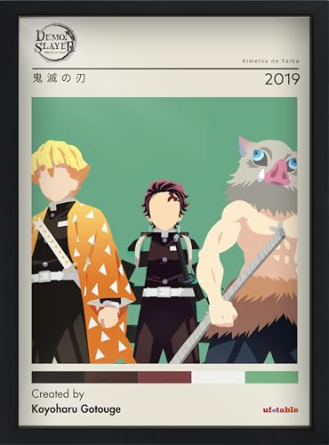 Quadros Decorativos - Animes Geek Otaku - A4 com Moldura - 24x33cm (Demon Slayer)