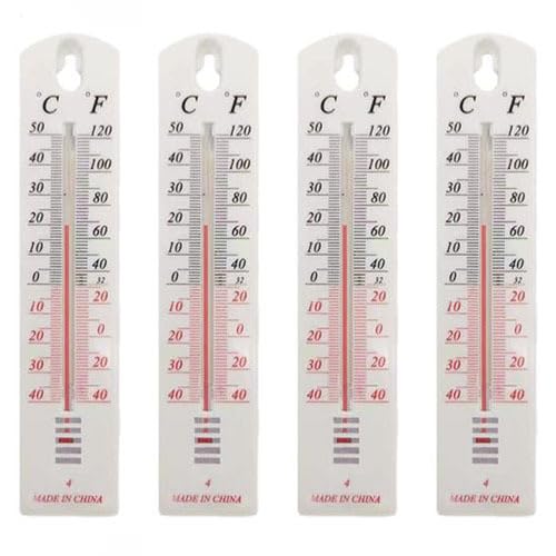 4 Pièces Thermomètre Mural Pour Intérieur Et Extérieur, Moniteur De Température, Indicateur De Températures Intérieure Pour Bureaux, Entrepôts, Maisons Et Serres