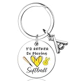 YINSSA Softball Gifts For Team Girls Keychain Softball Senior Night Gifts 2025 Personalized Softballs Gift For Team Coach Player Girls Women Coach Key Ring With Bat Charm