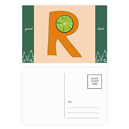 Carte postale R Alphabet Fruit orange pour décorer un bureau ou envoyer un vœu de bonheur