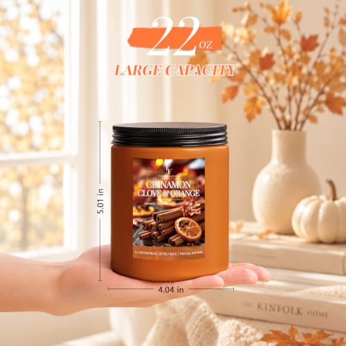 Image of FF FRAGRFLOWING Large Fall Candle for Home Scented, Soy Wax, 22 oz