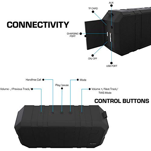 Image of Toreto TOR-325 Boom+ 10W Portable Bluetooth Speaker | Stereo Speaker with Heavy Bass| Up to 6 Hours Playtime | in-Built mic | IPX5 Water Resistant, Green