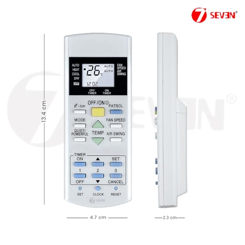 Image of 7SEVEN Compatible with Panasonic AC Remote Control Model 29A Suitable for 1 1.5 2 Ton Spilt or Window Air Conditioner - Match Keys Exactly with Existing Remote Controller