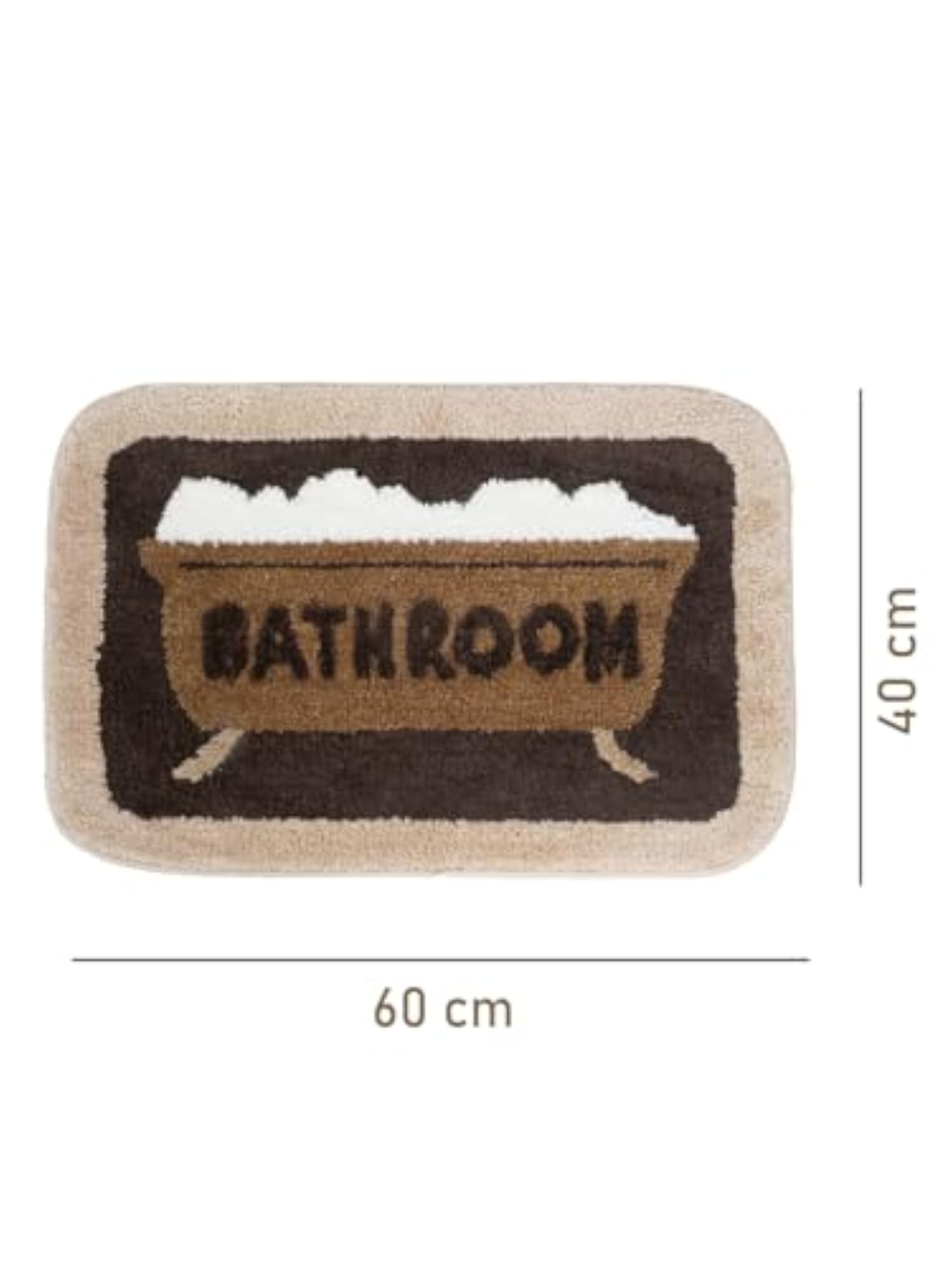 Brown Abstract Cotton Blend Anti-Skid Bath Mat