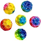 TZEKING 6 Stück Hohe Springender Gummiball,7 cm,Hüpfende Bälle in 6 Farben,Leicht zu Greifen,Geschenke für Jungen und Mädchen,Geeignet für Erwachsene zum Stressabbau