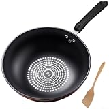 Für kristallbeschichteter Wok, deutsche Technologie, nicht Bratpfanne, leichtes Eisen-Kochgeschirr für Induktions- und Gasherd, für leicht zu reinigendes Küchenutensil (A-32 cm)