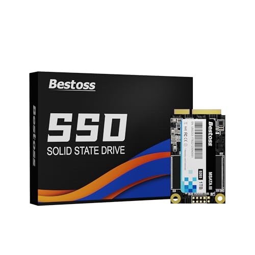 Bestoss MSATA SSD 256GB, Mini Size, 3D NAND Low Power Consumption, SATA III, Compatible with Desktop, Laptop, Mini PC, Ultrabooks, Server, S203