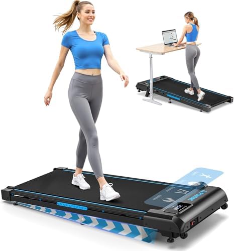 Walking Pad, 12 HIIT Programes Laufband für Zuhause mit 9% Steigung | Leises Laufband 1-10KM/H 2.5HP Bürstenloser Motor, Doppelter Stoßdämpfung Bis 150kg, LED-Anzeige, Fernbedienun