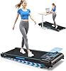 FOUSAE Walking Pad Treadmill, 6.2MPH Under Desk Walking Pad with 10% Incline, Treadmills for Home with Double Frame, 2.75HP Brushless Drive, 12 HIIT Programs, Remote Control, 350LBS Capacity
