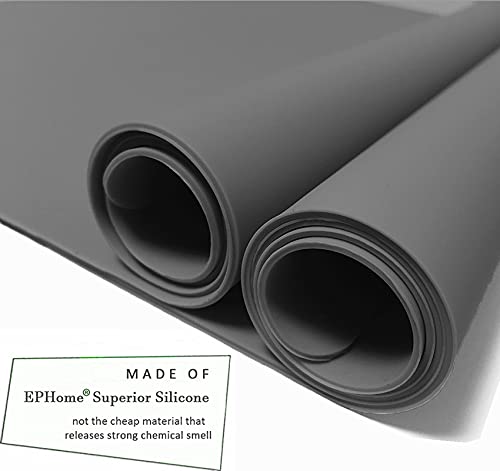 Ephome 2Pack Extra Large Multipurpose Silicone Nonstick Pastry Mat, Heat Resistant Nonskid Table Mat, Countertop Mat, 23.6''X15.75'' (Dark Gray) #TOP2