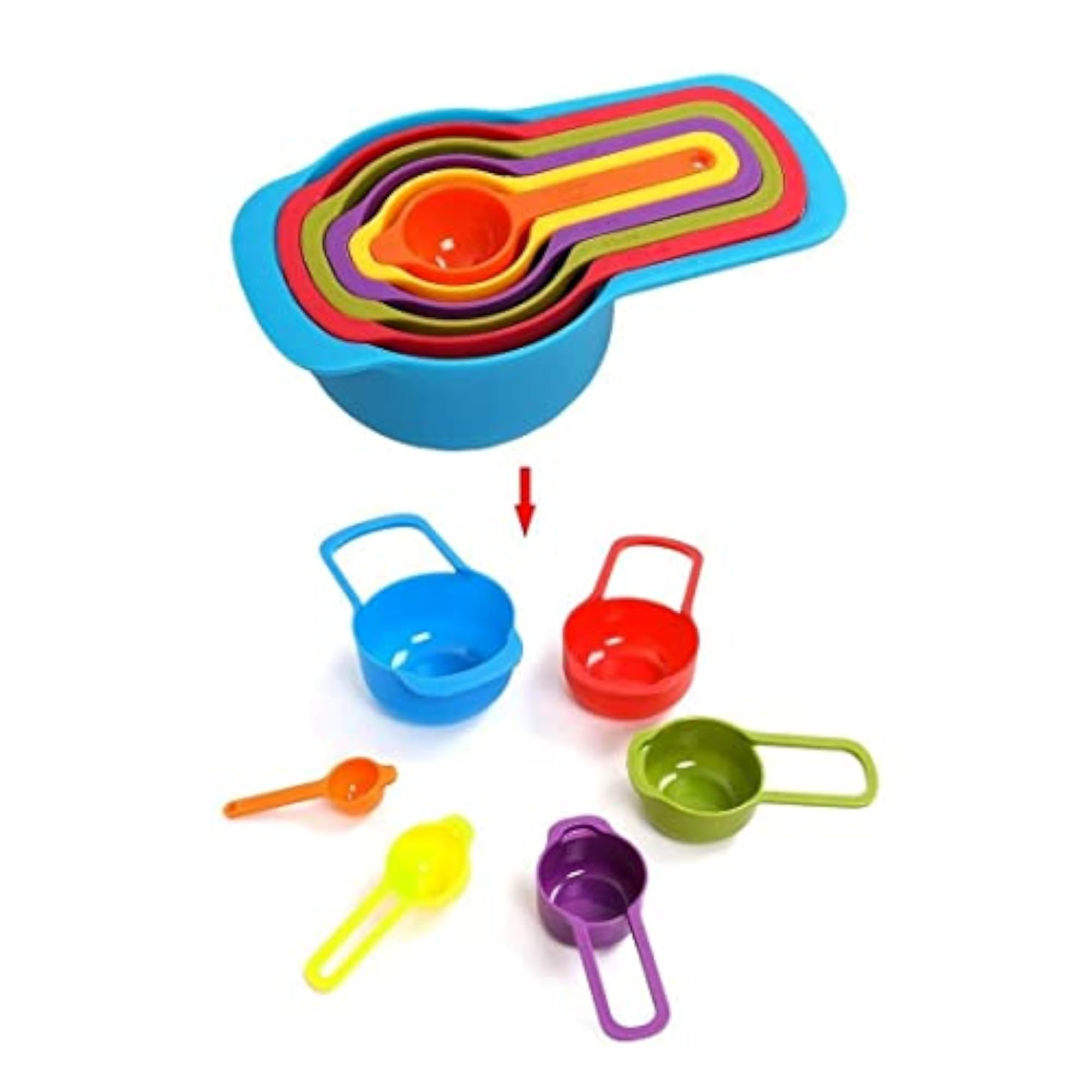 6 Pcs Measuring Baking Spoons Cups Kitchen Tools