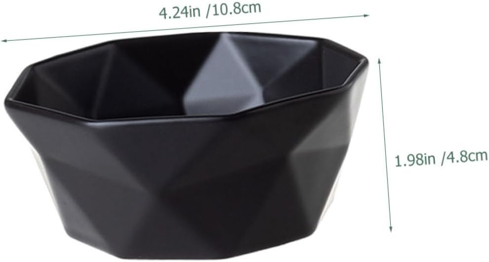 2pcs Small Ceramic Rice Serving Bowls Set, Irregular Black and White Multi-use Food Bowls for Salad, Soup, and Dinner, Sturdy Porcelain Tableware for Home Kitchen