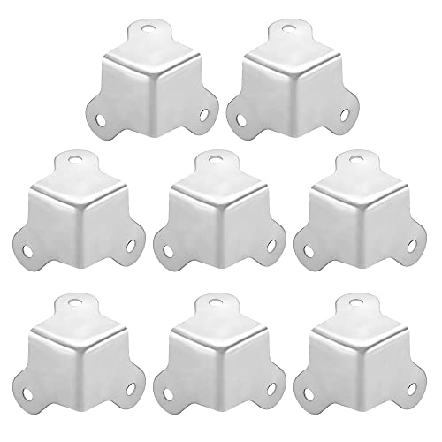 Image of uxcell 22x22x22mm Metal Box Corner Protectors Box Edge Guard Chrome Plating 8pcs