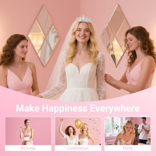 Tiara Crown for Women, Headband Hair Accessories for Birthday Wedding Party Costume Silver
