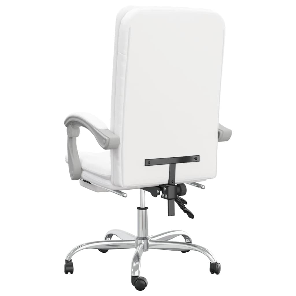 Krzesło biurowe z funkcją leżenia, białe, ze sztucznej skóry, ergonomiczne krzesło biurowe, krzesło gamingowe, nadaje się do sypialni, biura, pokoju zabaw.