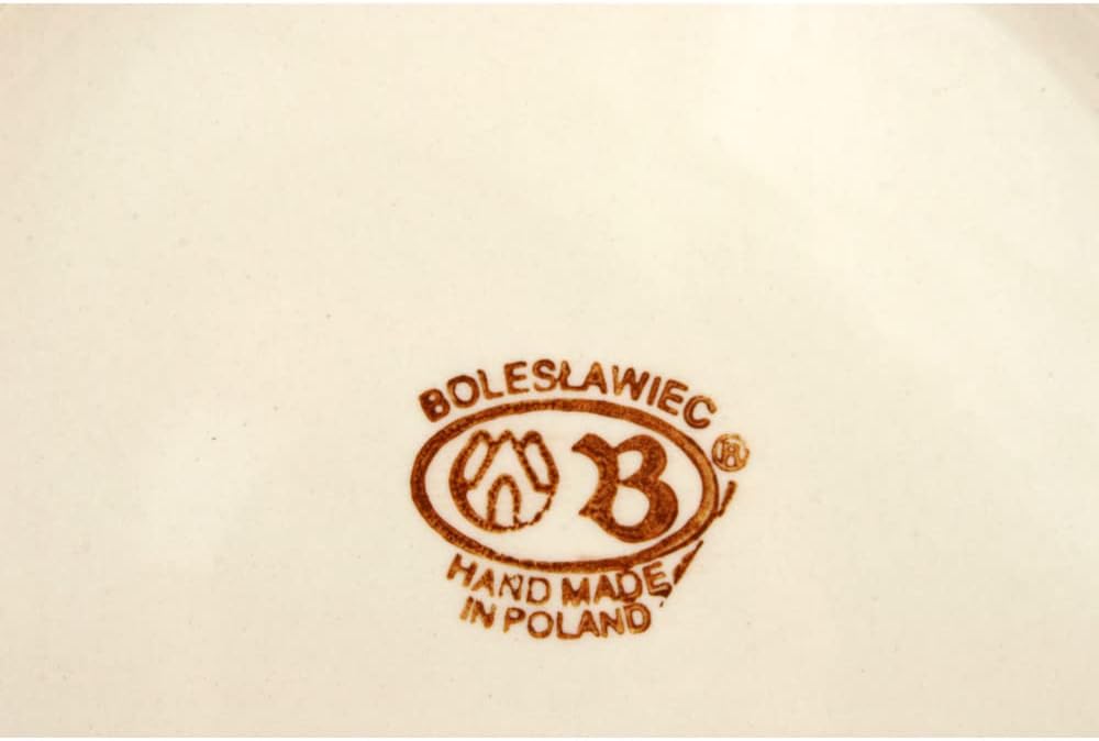 Polmedia Polish Pottery Dinner Plate - Daisy Dots Pattern Handmade in Boleslawiec Poland + Certificate of Authenticity