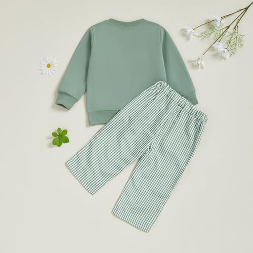 Baby Boy Fall Outfit Toddler Hunting Clothes Long Sleeve Duck Embroidery Crewneck Sweatshirt Pants Set3