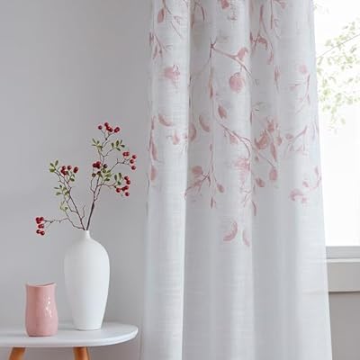 Central Park Leaf Print Sheer Curtains