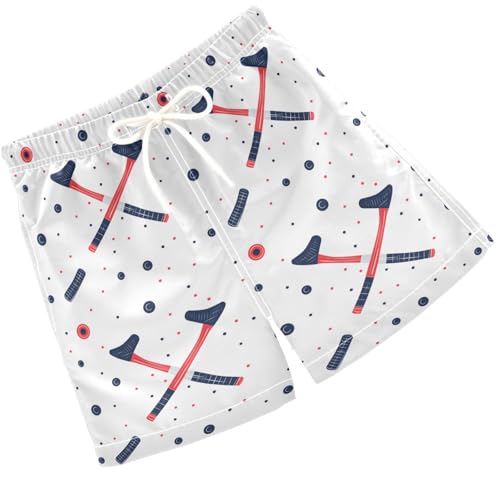Pigsaly Boys Swim Trunks Hockey Sticks Ball Boys Board Shorts Swimsuit Swimwear Summer Bathing Suit XS Multicolor