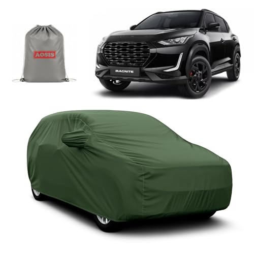 Image of AOSIS 'Waterproof' Car Cover Compatible with Nissan Magnite /Magnite Kuro Special Edition 300 GSM Uly Coated Thick Fabric 4X4, Adjustable Belt Buckle, Elastic Grip