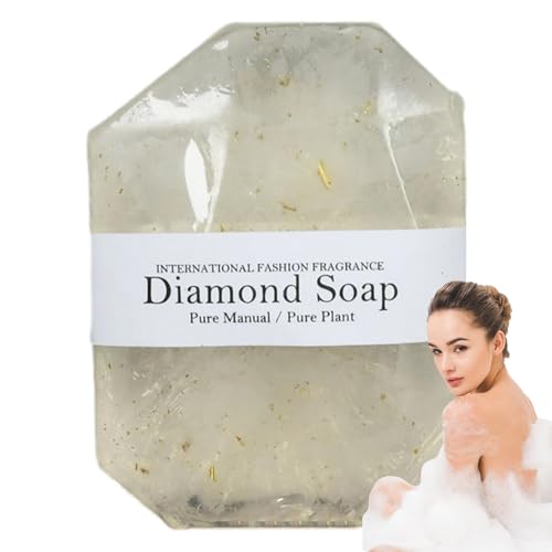 Jabón de piedras preciosas, jabón de piedras preciosas hecho a mano – Jabón hidratante natural con lám dorada – Crema hidratante limpiadora, jabón de baño, jabón perfumado para rostro y cuerpo,