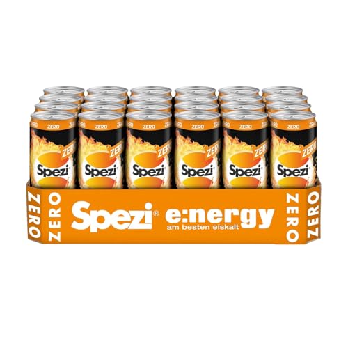 Spezi Energy Zero (24 x 0 33 l) Energy Drink mit Cola & Orangen Geschmack Zuckerfrei mit Koffein Taurin & Vitaminen