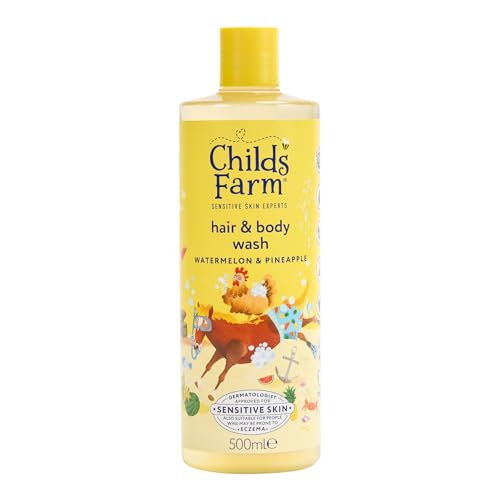 Childs Farm Kids Hair & Body Wash, Watermelon & Pineapple | Tear-free, Gently Cleanses | Suitable for Dry, Sensitive Skin, 500ml