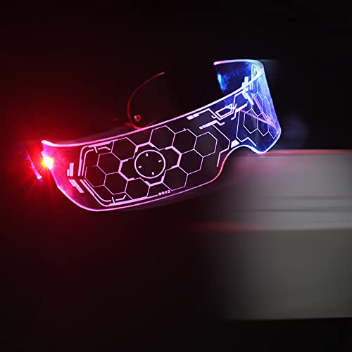 WANGCL Futuristic Glasses Led Party Glasses for The Cyberpunk Style Fit for Halloween Parties Bars Carnivals Dance Performances