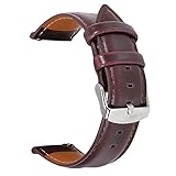 WHARGTSL Cinturino da 22 mm adatto for Fossil Gen 5 Carlyle HR Julianna HR Cinturino da polso in pelle adatto for cinturini for orologi Fossil Sport 43 mm/Q Explorist HR Gen 4(Darkred)