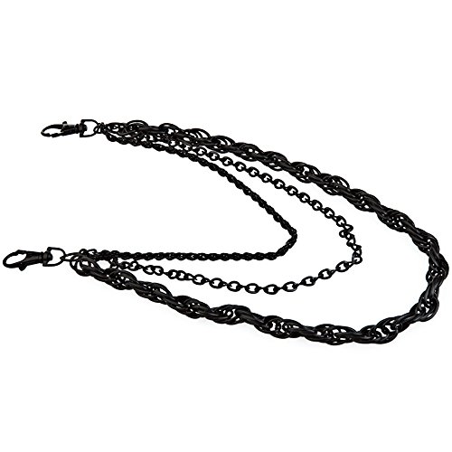 Beetest Pantalones Vaqueros Biker Rock Hip Hop Estilo Punk Cartera Cadena Llavero de los Hombres Negro