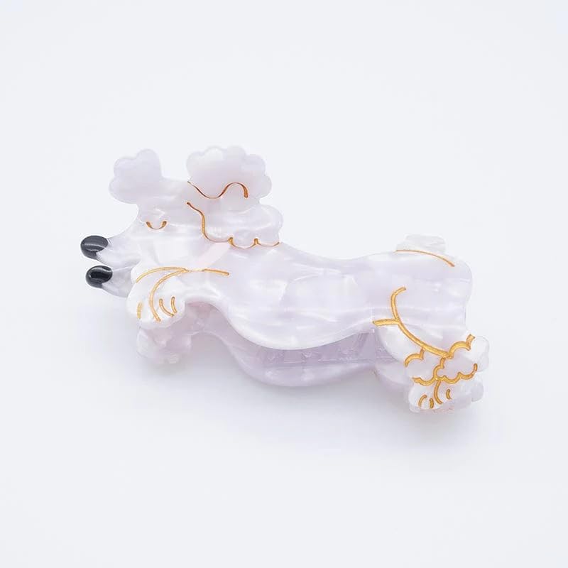Nordstral Hair Clip Dog King Poodle - 7.5 cm, Women & Girls, White - Image 2