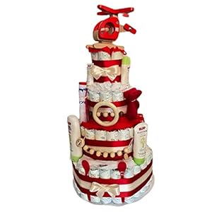 Luiertaart – XXL luiertaart helikopter/helikopter neutraal voor jongens en meisjes babygeschenk babyshower doop geboorte…