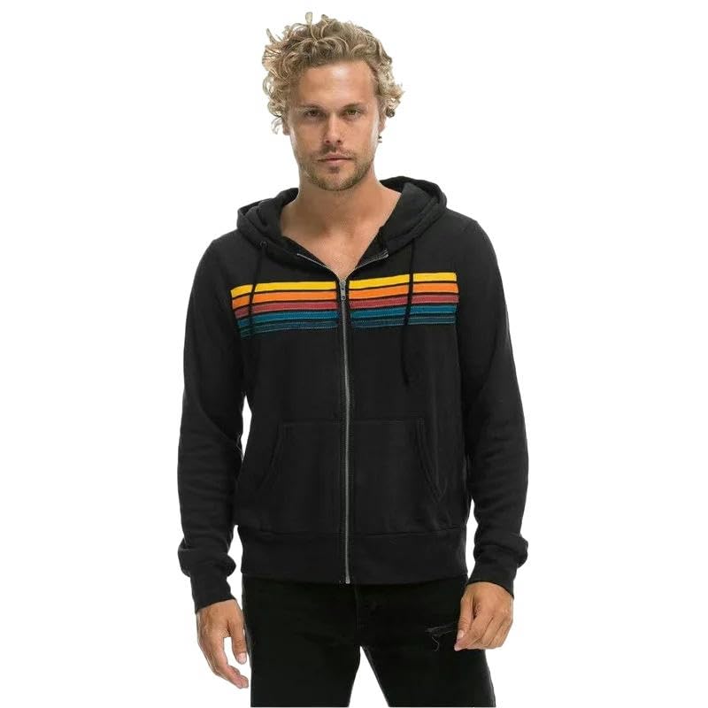 Zip Hoodie Stripe Zipper Hoodie Nation Long Sleeve Elastic Pullover Hoodie Sweatpants Sports Jacket4