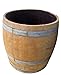 MGP Tall Genuine Urn Syle Oak Wood Barrel Planter for Tree or Shrub Planting, Cedar Wood Bottom, 27" H x 27" W