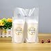 YHNTGB 200 Pcs Handle Drinking Poly Bags Double Cup Clear Plastic Packaging Carriers Take Out Delivery for Beverage Coffee Juice Mike Tea Stores 11 x 11.8 Inch